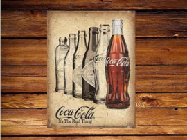 Coca Cola The Real Thing  Metalen wandbord 31,5 x 40,5 cm.
