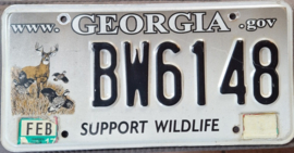 Georgia Wildlife Originele kentekenplaat