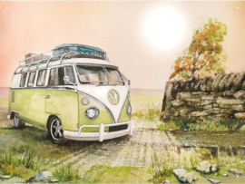 Volkswagen Camper . Metalen wandbord 30 x 41 cm.