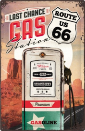 Route 66 Last Chance Gas Station Metalen wandbord in reliëf 20 x 30 cm