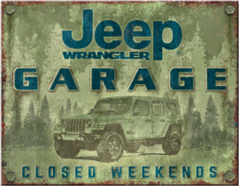 Jeep Garage .  Metalen wandbord 40,5 x 31,5 cm.