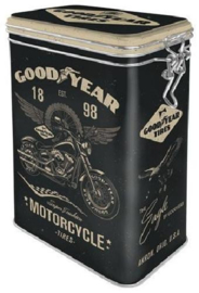 Goodyear Motorcycle Bewaarblik met clipsluiting.