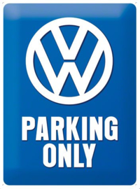 VW Parking Only.  Metalen wandbord in reliëf 20 x 30 cm.