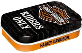 Harley Davidson Riders Only.  Mint boxje 4 x 6 x 1,6 cm.