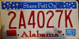 Alabama Originele license plate . Amerikaanse kentekenplaat