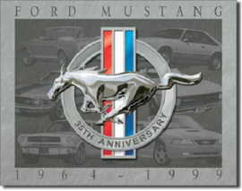 Ford Mustang 35 Th Anniversary Metalen wandbord 31,5 cm  x 40,5 cm..