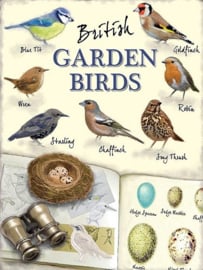 British Garden Birds..  Metalen wandbord 30 x 40 cm.
