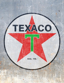 Texaco Grey Weathered.   Metalen wandbord 31,5 x 40,5 cm.