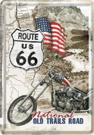 Route 66 Old Trails Road  Metalen Postcard 10 x 14 cm.