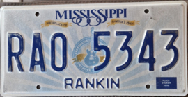 Mississippi Originele license plate  .