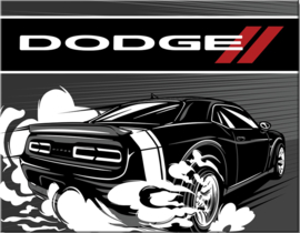 Dodge Black Speed. Metalen wandbord 31,5 x 40,5 cm.