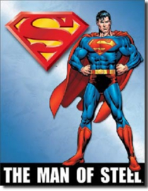 Superman Man of Steel.  Metalen wandbord 31,5 x 40,5 cm.