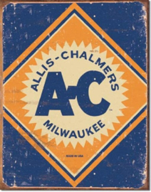 Allis- Chalmers Milwaukee.   Metalen wandbord 31,5 x 40,5 cm.