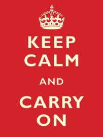 Keep Calm & Carry On Metalen wandbord 30 x 40 cm.