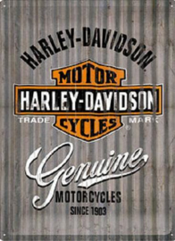 Harley Davidson Genuine Golfplaat look Metalen wandbord in reliëf 30 x 40 cm