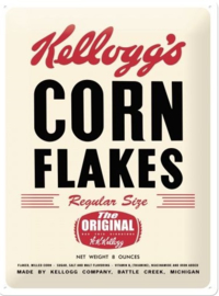 Kellogg's Corn Flakes Retro Package. Metalen wandbord in reliëf 30 x 40 cm .