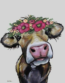 Hazel The Cow. Metalen wandbord 31,5 cm  x 40,5 cm..