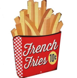 French Fries 10c.  Metalen wandbord in reliëf 32 x 50 cm.