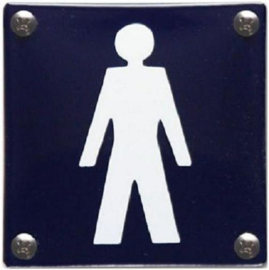 Heren (5) Emaille Toilet bordje 10 x 10 cm.