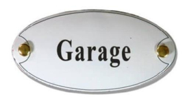 Garage Emaille Naambordje 10 x 5 cm Ovaal