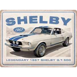 Shelby 1967 GT500.  Metalen wandbord in reliëf 30 x 40 cm.