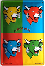 La Vache Qui Rit Pop Art Warhol  .  Metalen wandbord in reliëf 30 x 40 cm.