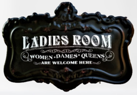 Ladies Room.  Metalen wandbord 39 x 24 cm.