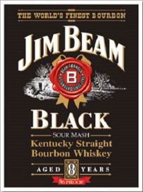 Jim Beam Black Label . Metalen wandbord 40,5 x 31,5 cm.