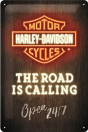 Harley-Davidson Neon Metalen wandbord in reliëf 20 x 30 cm.