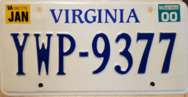 Originele license plate Virginia.