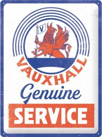 Vauxhall Genuine Service. Metalen wandbord in reliëf 30 x 40 cm.