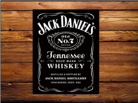 Jack Daniel's Black Logo  Metalen wandbord 31,5 x 40,5 cm.