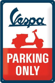 Vespa Parking Only Metalen wandbord in reliëf 20 x 30 cm.