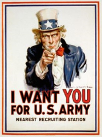 I Want You For U.S. Army. Koelkastmagneet 8 cm x 6 cm