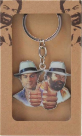 Bud Spencer & Terence Hill Metalen sleutelhanger. Duim omhoog.