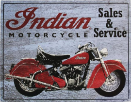 Indian Motorcycle Sale & Service Metalen wandbord 31,5 x 40,5 cm