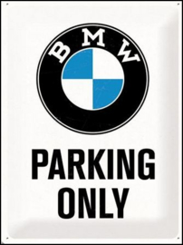 BMW parking Only  Metalen wandbord in reliëf 30 x 40 cm