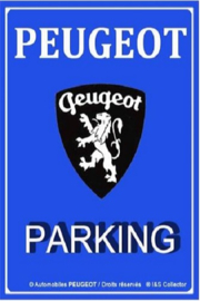 Peugeot Parking.  Metalen wandbord in reliëf 20 x 30 cm.​