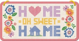 Home Sweet Home Metalen wandbord 10 x 20 cm.
