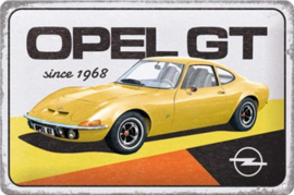 Opel GT since 1968.  Metalen wandbord in reliëf 20 x 30 cm.