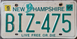 New Hampshire Originele license plate  .