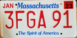 Massachusetts Originele license plate  .