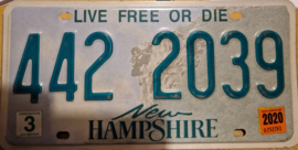 New Hampshire Originele license plate  .
