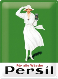 Persil Fur Alle Wasche.   Metalen Wandbord in reliëf 30 x 40 cm.