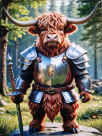 Knight Highland Crew  Metalen wandbord 40 x 30 cm .