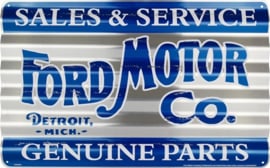 Ford Sales & Service Genuine Parts. Aluminium wandbord 29 x 46 cm.