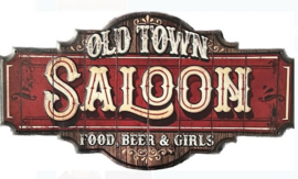 Old Town Saloon. Metalen wandbord 60 x 33 cm.