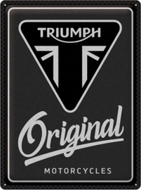 Triumph Original Motorcycles.   Metalen wandbord in reliëf 30 x 40 cm .