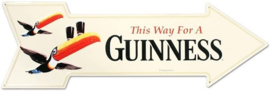Guinness This Way.  Aluminium Arrow Sign 69 x 21 cm.
