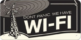 We Have Wi-Fi  Welcome.  Metalen wandbord 10 x 20 cm.